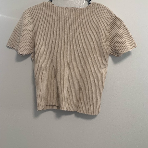 Cropped Ribbed Sweater Shirt - Picture 5 of 5